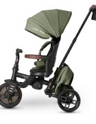 QPlay Tricicleta pentru copii Comfo Max Verde ultrapliabila scaun pivotant roti eva spatar reglabil