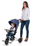 QPlay Tricicleta pentru copii Nova Albastru Inchis ultrapliabila roti Eva cadru din aluminiu scaun rotativ sistem roata si ghidon liber varsta 10 luni+