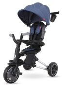 QPlay Tricicleta pentru copii Nova Albastru Inchis ultrapliabila roti Eva cadru din aluminiu scaun rotativ sistem roata si ghidon liber varsta 10 luni+