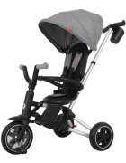 QPlay Tricicleta pentru copii Nova Gri ultrapliabila roti Eva cadru din aluminiu scaun rotativ sistem roata si ghidon liber varsta 10 luni+