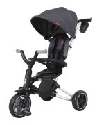 QPlay Tricicleta pentru copii Nova Negru ultrapliabila roti Eva cadru din aluminiu scaun rotativ sistem roata si ghidon liber varsta 10 luni+