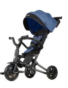 QPlay Tricicleta pentru copii Nova Niello Albastru ultrapliabila cu cadru din aluminiu sezut reversibil 360 spatar reglabil suport pentru picioare roti din cauciuc Eva de la 10 luni pana la 25 kg