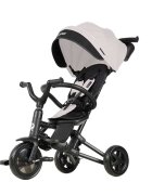 QPlay Tricicleta pentru copii Nova Niello Gri ultrapliabilacu cadru din aluminiu sezut reversibil 360 spatar reglabil suport pentru picioare roti din cauciuc Eva de la 10 luni pana la 25 kg