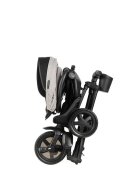 QPlay Tricicleta pentru copii Nova Niello Gri ultrapliabilacu cadru din aluminiu sezut reversibil 360 spatar reglabil suport pentru picioare roti din cauciuc Eva de la 10 luni pana la 25 kg