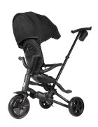 QPlay Tricicleta pentru copii Nova Niello Negru ultrapliabila cu cadru din aluminiu sezut reversibil 360 spatar reglabil suport pentru picioare roti din cauciuc Eva de la 10 luni pana la 25 kg