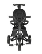 QPlay Tricicleta pentru copii Nova Niello Negru ultrapliabila cu cadru din aluminiu sezut reversibil 360 spatar reglabil suport pentru picioare roti din cauciuc Eva de la 10 luni pana la 25 kg