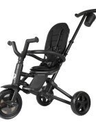 QPlay Tricicleta pentru copii Nova Niello Negru ultrapliabila cu cadru din aluminiu sezut reversibil 360 spatar reglabil suport pentru picioare roti din cauciuc Eva de la 10 luni pana la 25 kg