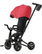 QPlay Tricicleta pentru copii Nova Niello Rosu ultrapliabila cu cadru din aluminiu sezut reversibil 360 spatar reglabil suport pentru picioare roti din cauciuc Eva de la 10 luni pana la 25 kg