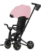 QPlay Tricicleta pentru copii Nova Niello Roz ultrapliabila cu cadru din aluminiu sezut reversibil 360 spatar reglabil suport pentru picioare roti din cauciuc Eva de la 10 luni pana la 25 kg