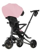 QPlay Tricicleta pentru copii Nova Niello Roz ultrapliabila cu cadru din aluminiu sezut reversibil 360 spatar reglabil suport pentru picioare roti din cauciuc Eva de la 10 luni pana la 25 kg