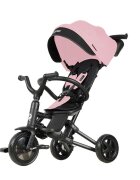 QPlay Tricicleta pentru copii Nova Niello Roz ultrapliabila cu cadru din aluminiu sezut reversibil 360 spatar reglabil suport pentru picioare roti din cauciuc Eva de la 10 luni pana la 25 kg