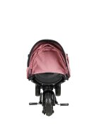 QPlay Tricicleta pentru copii Nova Niello Roz ultrapliabila cu cadru din aluminiu sezut reversibil 360 spatar reglabil suport pentru picioare roti din cauciuc Eva de la 10 luni pana la 25 kg