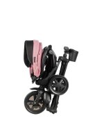 QPlay Tricicleta pentru copii Nova Niello Roz ultrapliabila cu cadru din aluminiu sezut reversibil 360 spatar reglabil suport pentru picioare roti din cauciuc Eva de la 10 luni pana la 25 kg