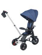 QPlay Tricicleta pentru copii Nova Rubber Albastru Inchis ultrapliabila de la 10 luni greutate scazuta cadru de aluminiuscaun rotativ roti din cauciuc plin