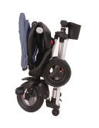 QPlay Tricicleta pentru copii Nova Rubber Albastru Inchis ultrapliabila de la 10 luni greutate scazuta cadru de aluminiuscaun rotativ roti din cauciuc plin