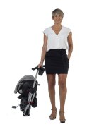 QPlay Tricicleta pentru copii Nova Rubber Gri ultrapliabila de la 10 luni greutate scazuta cadru de aluminiuscaun rotativ roti din cauciuc plin