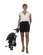 QPlay Tricicleta pentru copii Nova Rubber Negru ultrapliabila de la 10 luni greutate scazuta cadru de aluminiuscaun rotativ roti din cauciuc plin