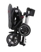 QPlay Tricicleta pentru copii Nova Rubber Negru ultrapliabila de la 10 luni greutate scazuta cadru de aluminiuscaun rotativ roti din cauciuc plin