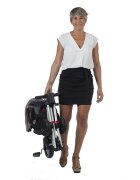 QPlay Tricicleta pentru copii Nova Rubber Negru ultrapliabila de la 10 luni greutate scazuta cadru de aluminiuscaun rotativ roti din cauciuc plin