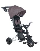 QPlay Tricicleta pentru copii Nova Rubber Negru ultrapliabila de la 10 luni greutate scazuta cadru de aluminiuscaun rotativ roti din cauciuc plin