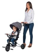 QPlay Tricicleta pentru copii Nova Rubber Negru ultrapliabila de la 10 luni greutate scazuta cadru de aluminiuscaun rotativ roti din cauciuc plin