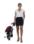 QPlay Tricicleta pentru copii Nova Rubber Rosu ultrapliabila de la 10 luni greutate scazuta cadru de aluminiuscaun rotativ roti din cauciuc plin