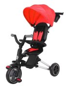 QPlay Tricicleta pentru copii Nova Rubber Rosu ultrapliabila de la 10 luni greutate scazuta cadru de aluminiuscaun rotativ roti din cauciuc plin