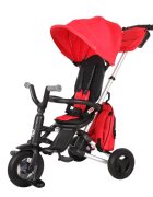 QPlay Tricicleta pentru copii Nova Rubber Rosu ultrapliabila de la 10 luni greutate scazuta cadru de aluminiuscaun rotativ roti din cauciuc plin