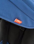 QPlay Tricicleta pentru copii Rito+ Albastru pliabila cu spatar reglabil cu pozitie de somn 2 tipuri de suporti pentru picioarecopertina cu protectie UV si roti din cauciuc Eva