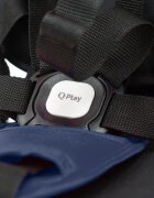 QPlay Tricicleta pentru copii Rito+ Albastru pliabila cu spatar reglabil cu pozitie de somn 2 tipuri de suporti pentru picioarecopertina cu protectie UV si roti din cauciuc Eva