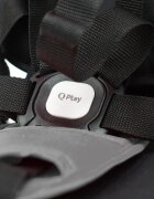 QPlay Tricicleta pentru copii Rito+ Gri pliabila cu spatar reglabil cu pozitie de somn 2 tipuri de suporti pentru picioarecopertina cu protectie UV si roti din cauciuc Eva