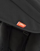 QPlay Tricicleta pentru copii Rito+ Negru pliabila cu spatar reglabil cu pozitie de somn 2 tipuri de suporti pentru picioarecopertina cu protectie UV si roti din cauciuc Eva