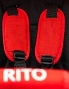 QPlay Tricicleta pentru copii Rito+ Rosu pliabila cu spatar reglabil cu pozitie de somn 2 tipuri de suporti pentru picioarecopertina cu protectie UV si roti din cauciuc Eva