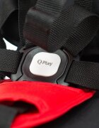 QPlay Tricicleta pentru copii Rito+ Rosu pliabila cu spatar reglabil cu pozitie de somn 2 tipuri de suporti pentru picioarecopertina cu protectie UV si roti din cauciuc Eva