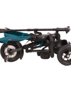 QPlay Tricicleta pentru copii Rito Rubber Albastru Deschis cu roti din cauciuc pliabila maner telescopic sistem roata libera si greutate maxim suportata 25 kg