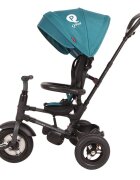 QPlay Tricicleta pentru copii Rito Rubber Albastru Deschis cu roti din cauciuc pliabila maner telescopic sistem roata libera si greutate maxim suportata 25 kg