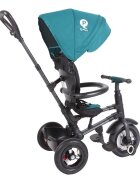 QPlay Tricicleta pentru copii Rito Rubber Albastru Deschis cu roti din cauciuc pliabila maner telescopic sistem roata libera si greutate maxim suportata 25 kg
