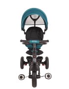 QPlay Tricicleta pentru copii Rito Rubber Albastru Deschis cu roti din cauciuc pliabila maner telescopic sistem roata libera si greutate maxim suportata 25 kg