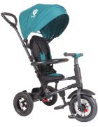 QPlay Tricicleta pentru copii Rito Rubber Albastru Deschis cu roti din cauciuc pliabila maner telescopic sistem roata libera si greutate maxim suportata 25 kg