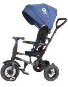 QPlay Tricicleta pentru copii Rito Rubber Albastru Inchis cu roti din cauciuc pliabila maner telescopic sistem roata libera si greutate maxim suportata 25 kg