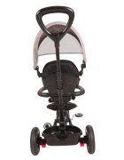 QPlay Tricicleta pentru copii Rito Rubber Gri cu roti din cauciuc pliabila maner telescopic sistem roata libera si greutate maxim suportata 25 kg