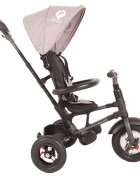 QPlay Tricicleta pentru copii Rito Rubber Gri cu roti din cauciuc pliabila maner telescopic sistem roata libera si greutate maxim suportata 25 kg