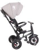 QPlay Tricicleta pentru copii Rito Rubber Gri cu roti din cauciuc pliabila maner telescopic sistem roata libera si greutate maxim suportata 25 kg