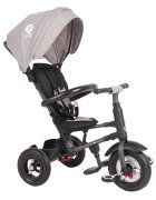 QPlay Tricicleta pentru copii Rito Rubber Gri cu roti din cauciuc pliabila maner telescopic sistem roata libera si greutate maxim suportata 25 kg