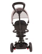 QPlay Tricicleta pentru copii Rito Rubber Gri cu roti din cauciuc pliabila maner telescopic sistem roata libera si greutate maxim suportata 25 kg
