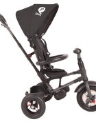 QPlay Tricicleta pentru copii Rito Rubber Negru cu roti din cauciuc pliabila maner telescopic sistem roata libera si greutate maxim suportata 25 kg