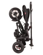QPlay Tricicleta pentru copii Rito Rubber Negru cu roti din cauciuc pliabila maner telescopic sistem roata libera si greutate maxim suportata 25 kg