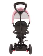 QPlay Tricicleta pentru copii Rito Rubber Roz cu roti din cauciuc pliabila maner telescopic sistem roata libera si greutate maxim suportata 25 kg
