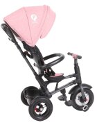 QPlay Tricicleta pentru copii Rito Rubber Roz cu roti din cauciuc pliabila maner telescopic sistem roata libera si greutate maxim suportata 25 kg