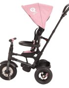 QPlay Tricicleta pentru copii Rito Rubber Roz cu roti din cauciuc pliabila maner telescopic sistem roata libera si greutate maxim suportata 25 kg